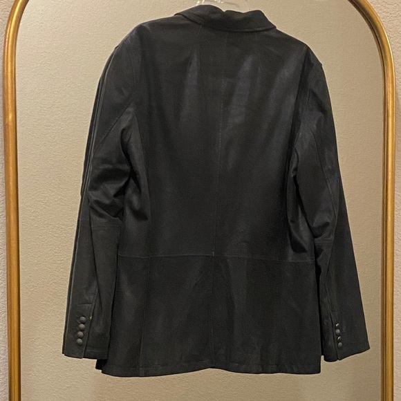 John Varvatos Collection 100% Goat Suede Jacket Black Size L - Picture 4 of 10